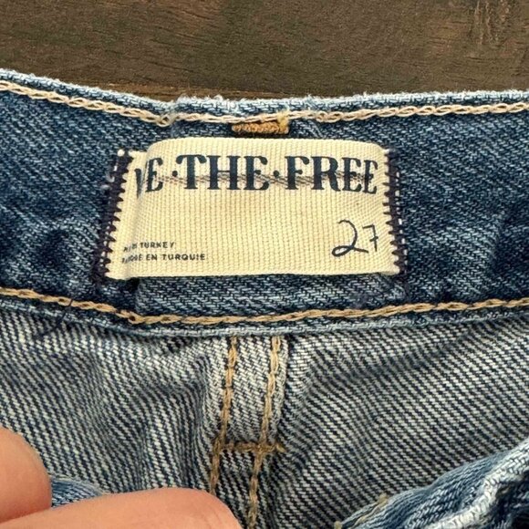 Free People We The Free Ghost Town Denim Shorts 100% Cotton Blue‎ Size 27 - Picture 8 of 14